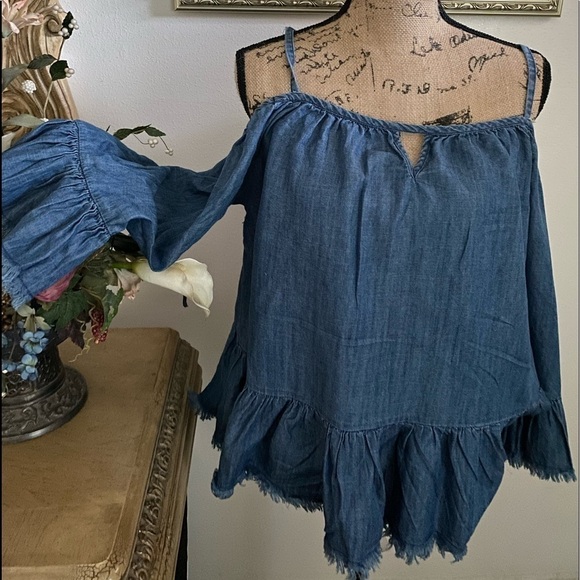 INC International Concepts Tops - Inc Denim Top Size 14.